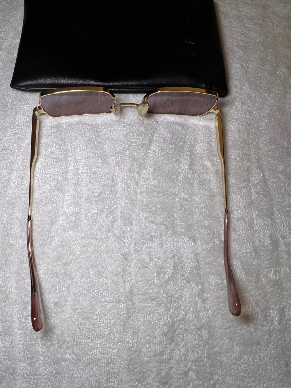Quay Australia Gold Frame Brown Lens Rectangular Men’s Sunglasses